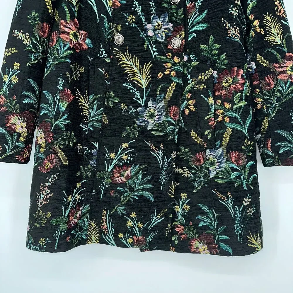 Ba&sh Wylie Floral Tapestry Coat Double Breasted Jacquard Brocade Jacket, XS - Picture 8 of 16